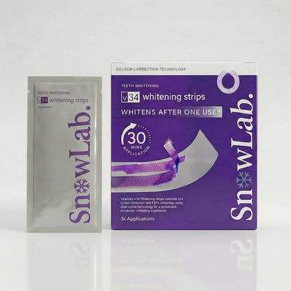 Μωβ ταινίες λεύκανσης για τα δόντια